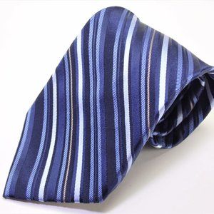 DKNY Blue Multicolor Striped Mens 100% Silk Tie